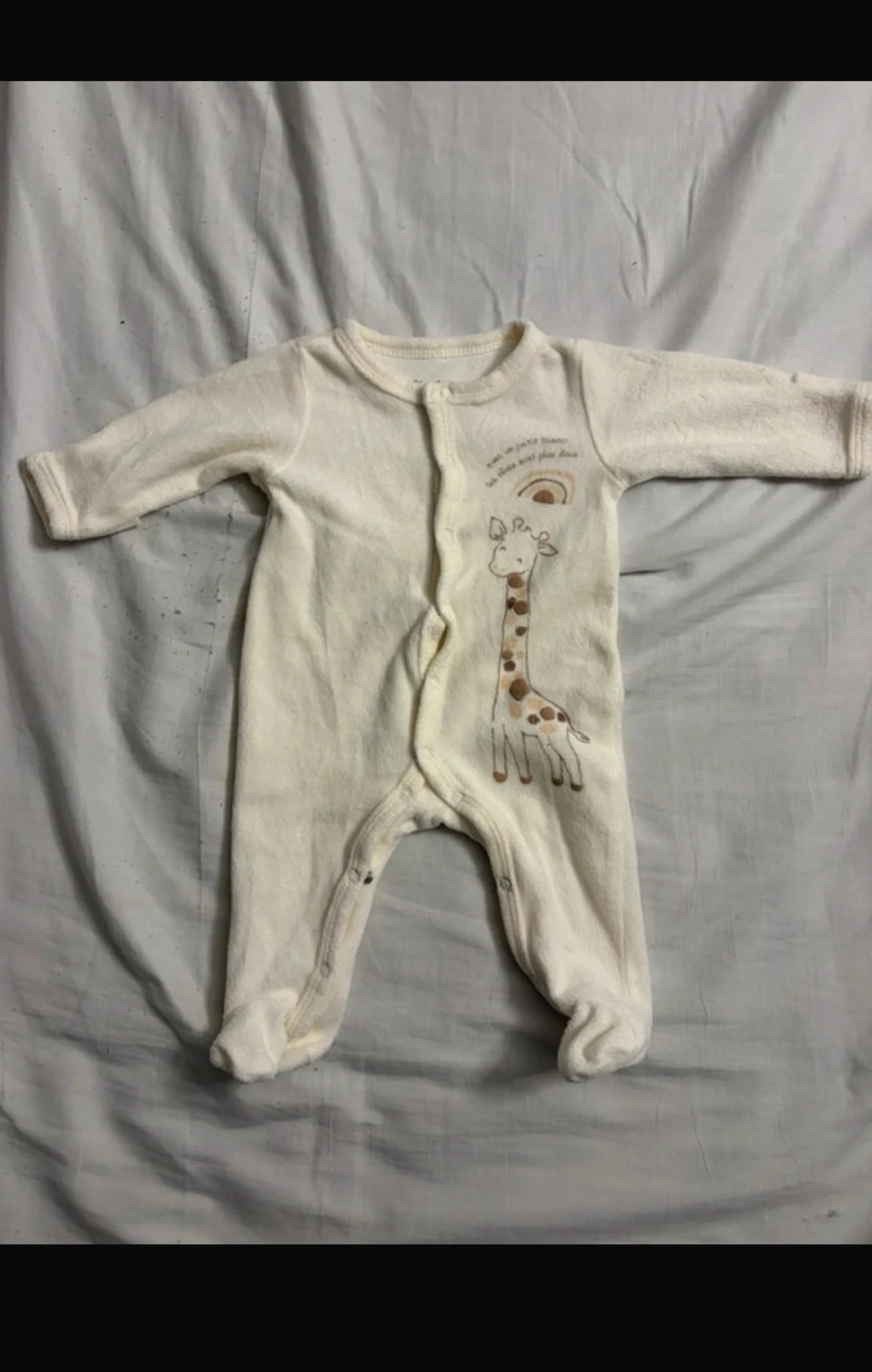 Lot of 3 baby pajamas 1 month / 56 cm - super soft velvet🐼🌸 – photo 2